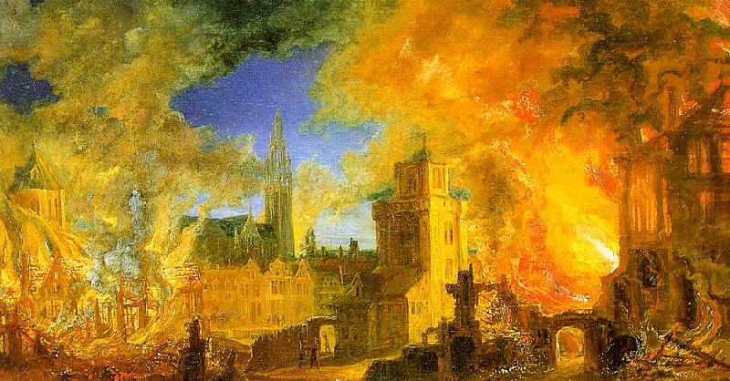 Daniel van Heil The Gunpowder Storehouse Fire at Anvers china oil painting image